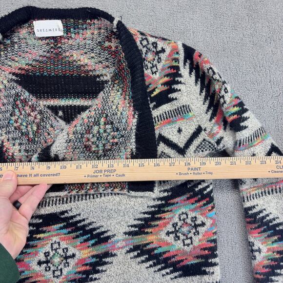 Dreamers Cardigan Women Small Multicolor Aztec Print Long Sleeve Pockets Acrylic - Picture 5 of 8